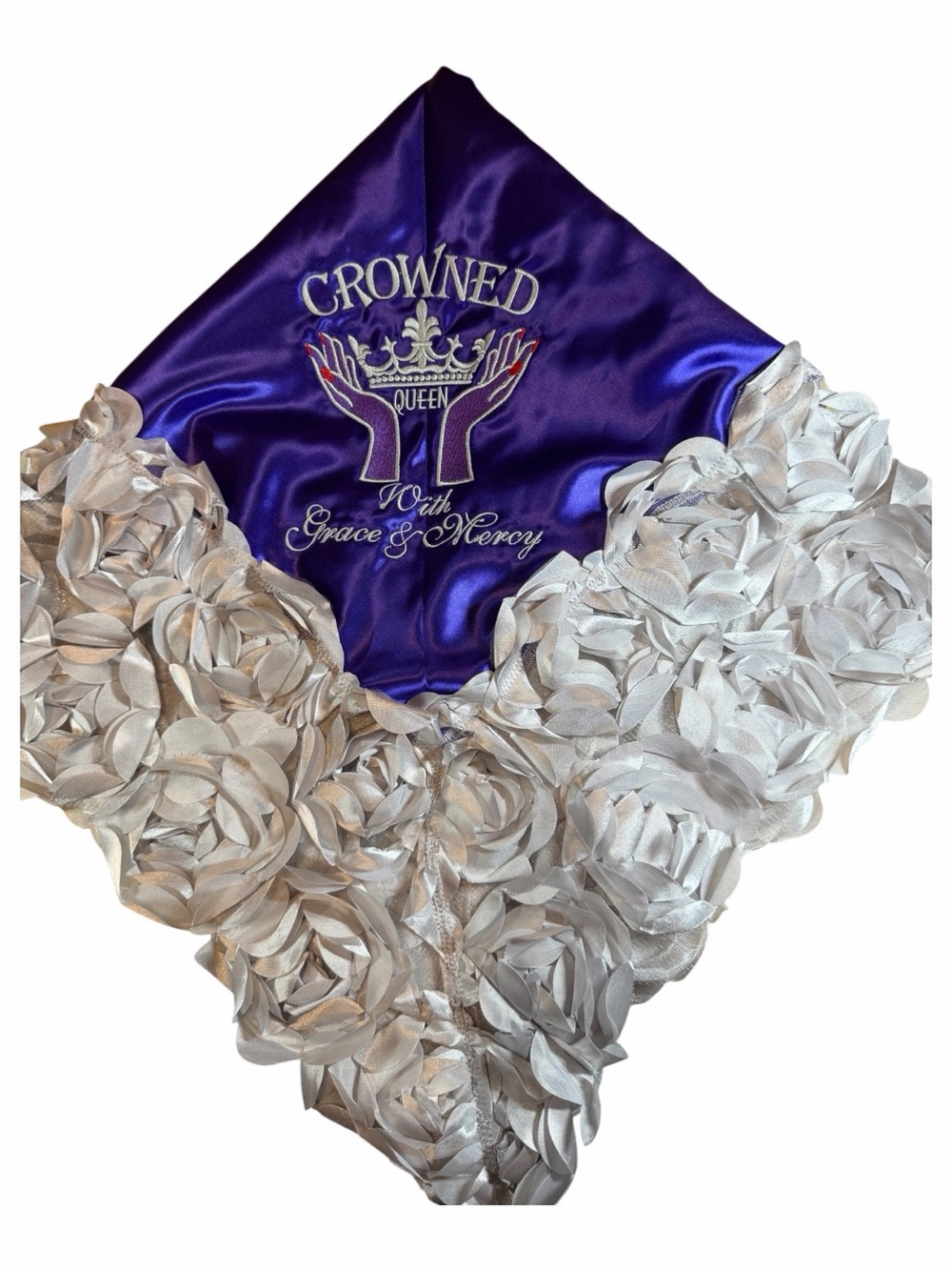 Women’s Purple Satin Church Lap Scarf First Lady Lap Handkerchief
